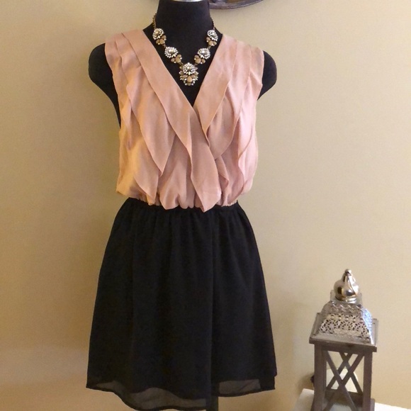 Francesca's Collections Dresses & Skirts - Francesca’s Dusty rose and black mini dress EUC!!